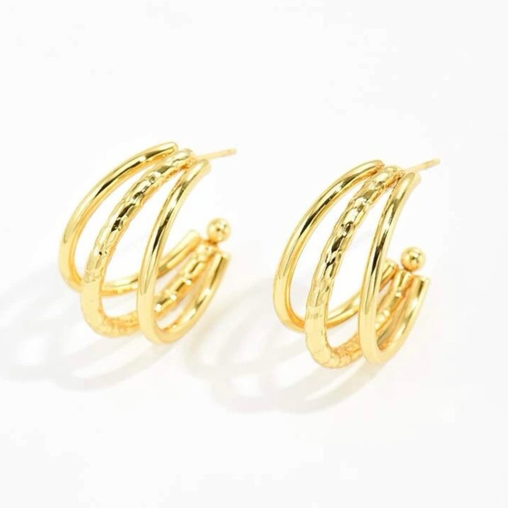 18K Gold Plated Open Hoop Earring